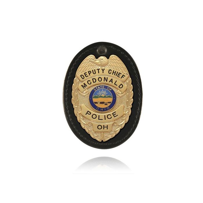 Oval Badge Holder, Hook And Loop Closure | BOS-5888