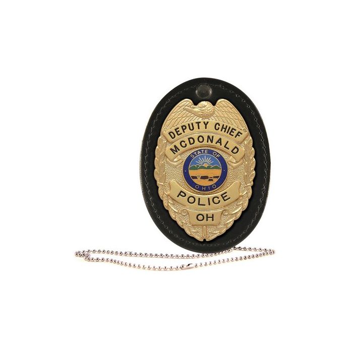 Oval Badge Holder, Hook And Loop Closure | BOS-5888