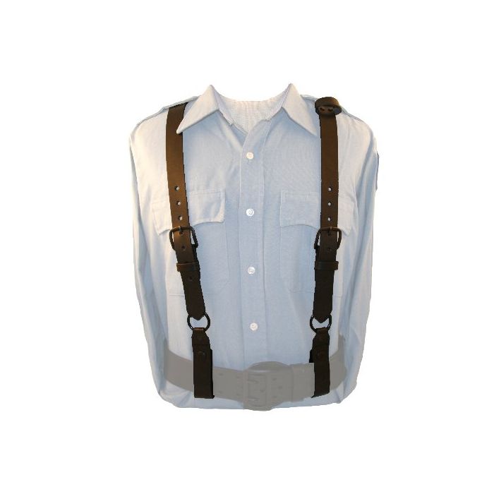 Police Leather Suspenders | BOS-9180
