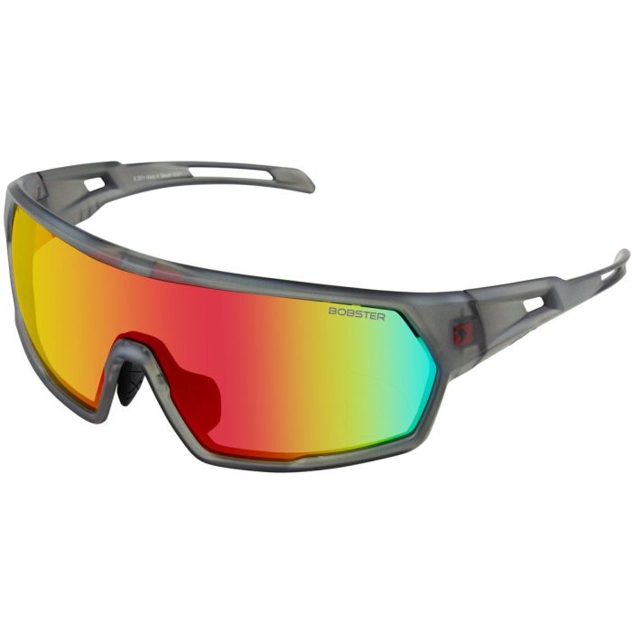 Speed Sunglasses - Matte Clear/Gray Framew/ Smoked Crimson Mirror Lens | BOB-BSPE01