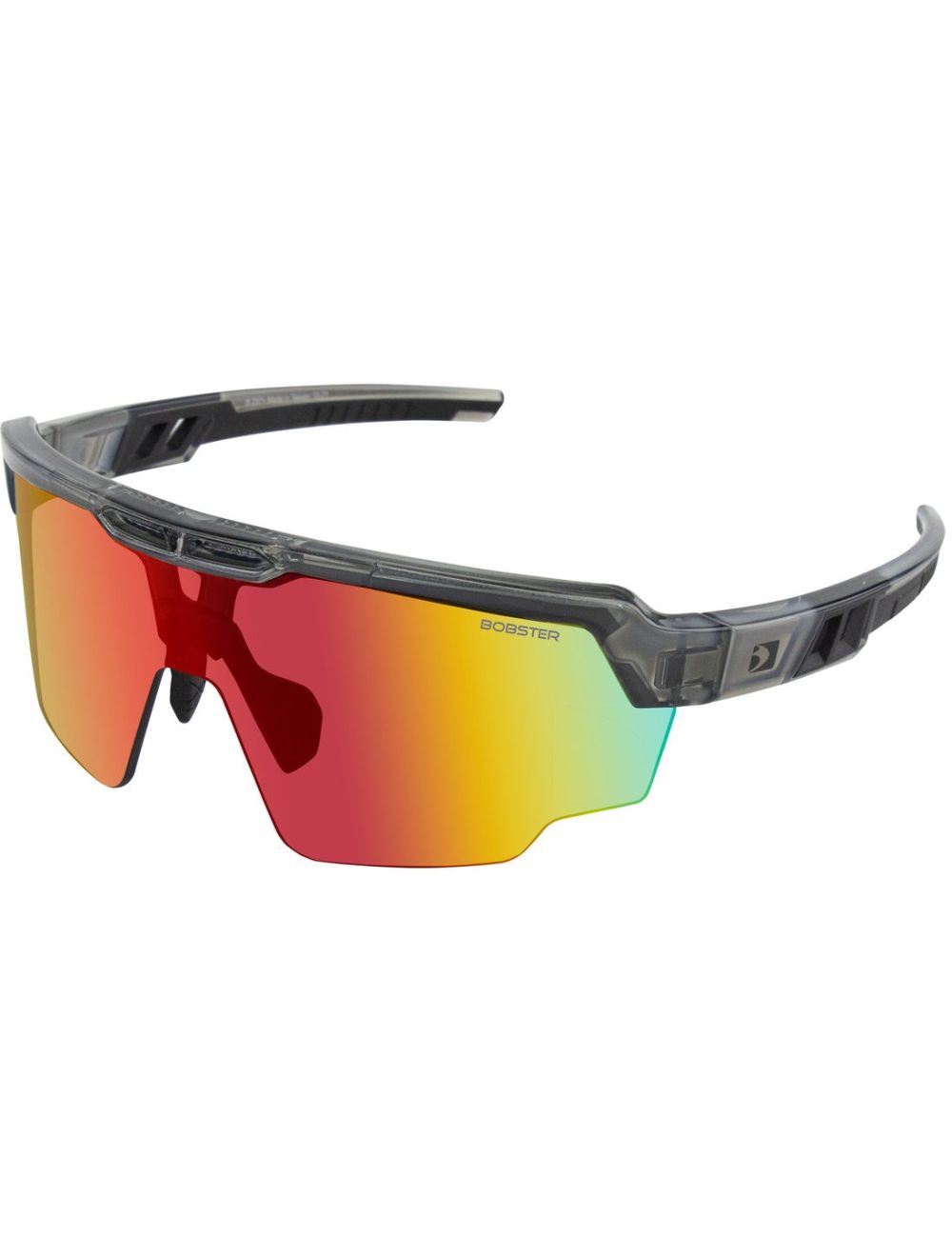 Wheelie Sunglasses - Gloss Clear/Gray Frame w/ Smoked Black Red Revo Lens