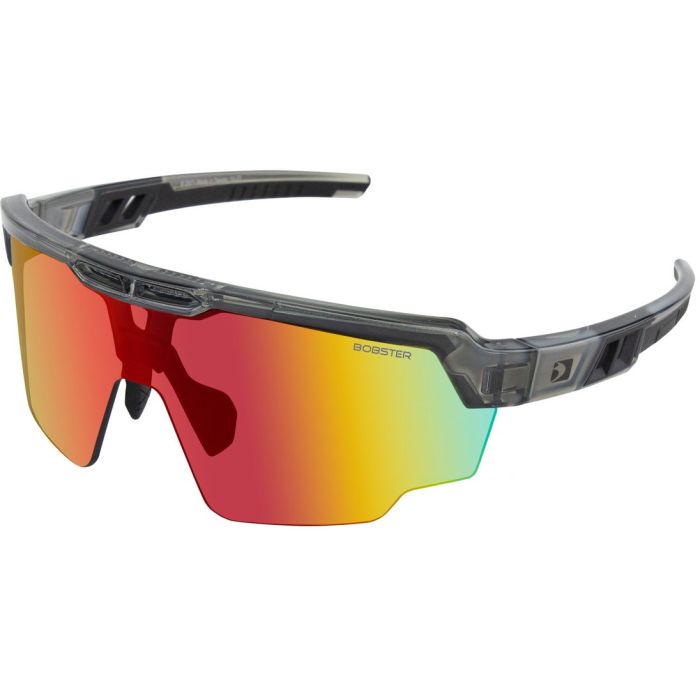 Wheelie Sunglasses - Gloss Clear/Gray Frame w/ Smoked Black Red Revo Lens | BOB-BWHE01