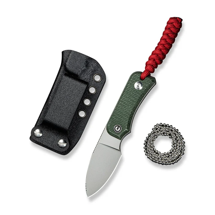 CIVIVI Baby Banter Fixed Blade Knife Green Canvas Micarta Handle | CIV-C23045-2