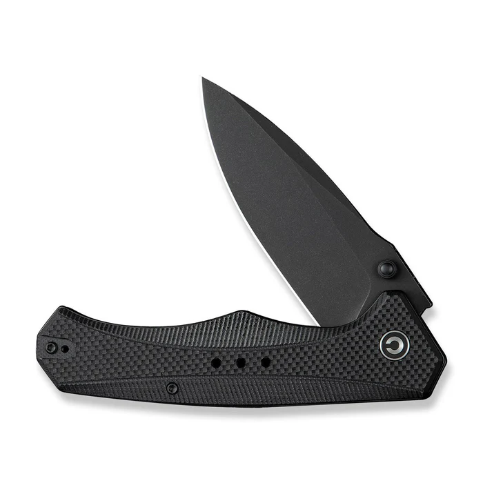CIVIVI Photonix Flipper & Thumb Stud Knife Black Coarse G10 Handle (3.7"" Black Stonewashed 14C28N Blade) C23081B-1 | CIV-C23081B-1