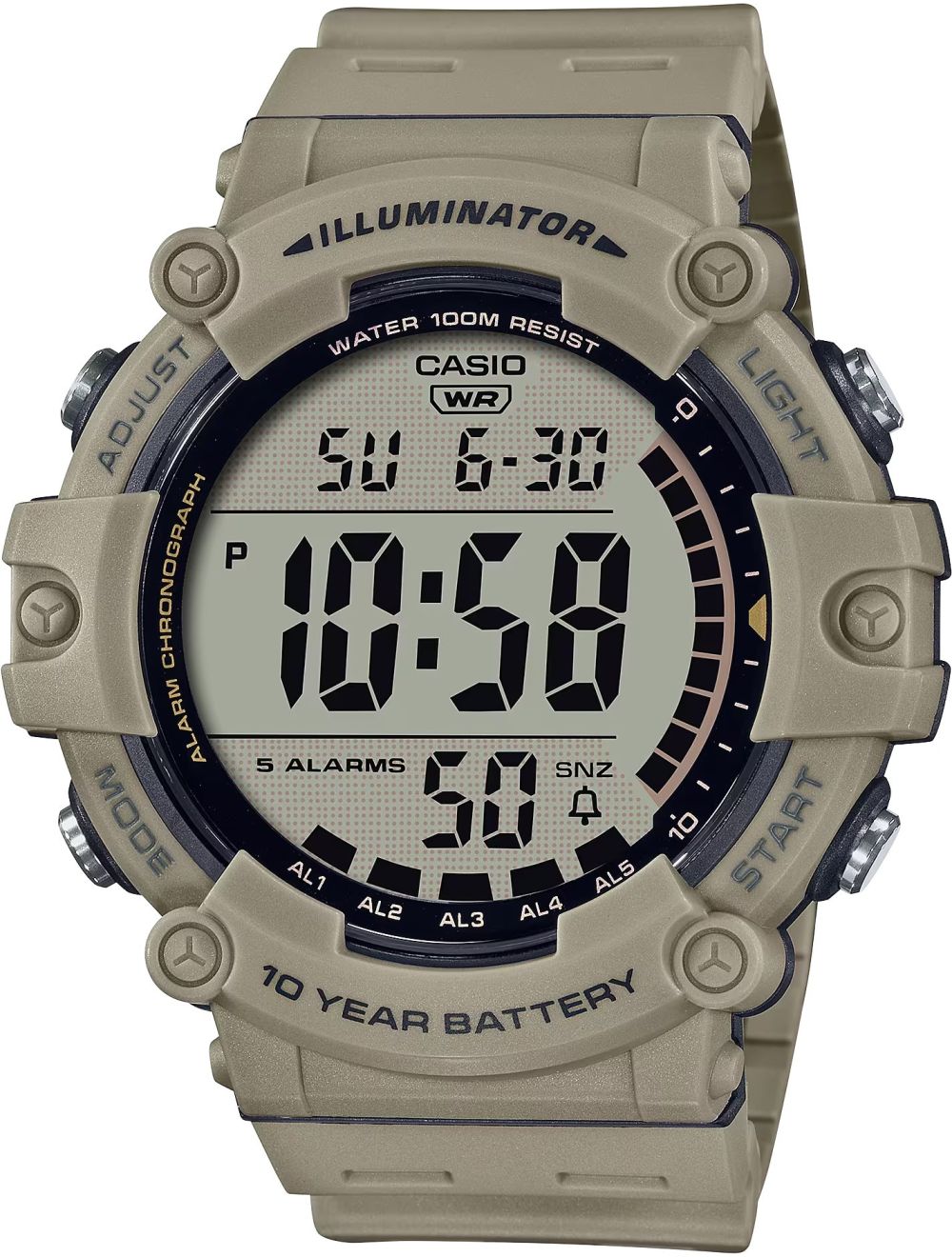 Classic Digital Watch w/ 10-Year Battery