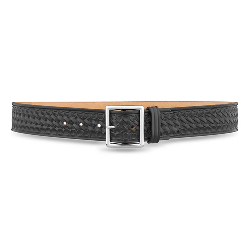 1-3/4"" Basketweave Leather Garrison Belt with Nickel Buckle | DTY-1621