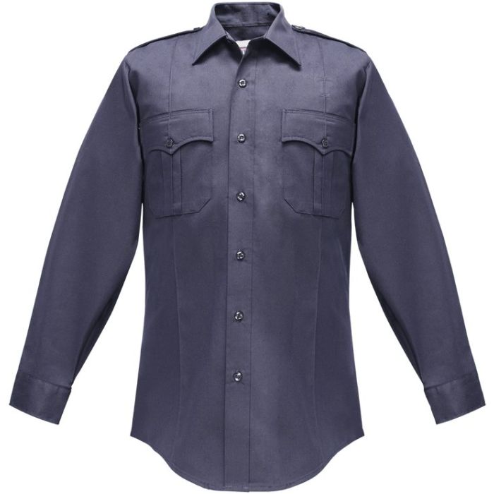 Duro Poplin Long Sleeve Shirt w/ Sewn-In Creases | FLC-F135W54