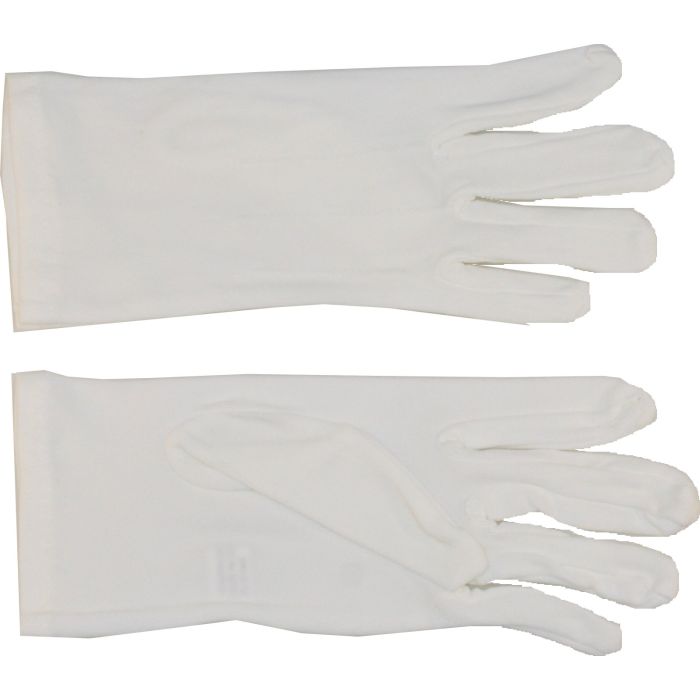 Parade Slip-On Gloves - Nylon Stretch w/ Raised Pointing - White | HERO-8782W-M1