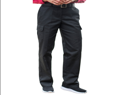 Ladies Utility Chino Cargo Pant – Black