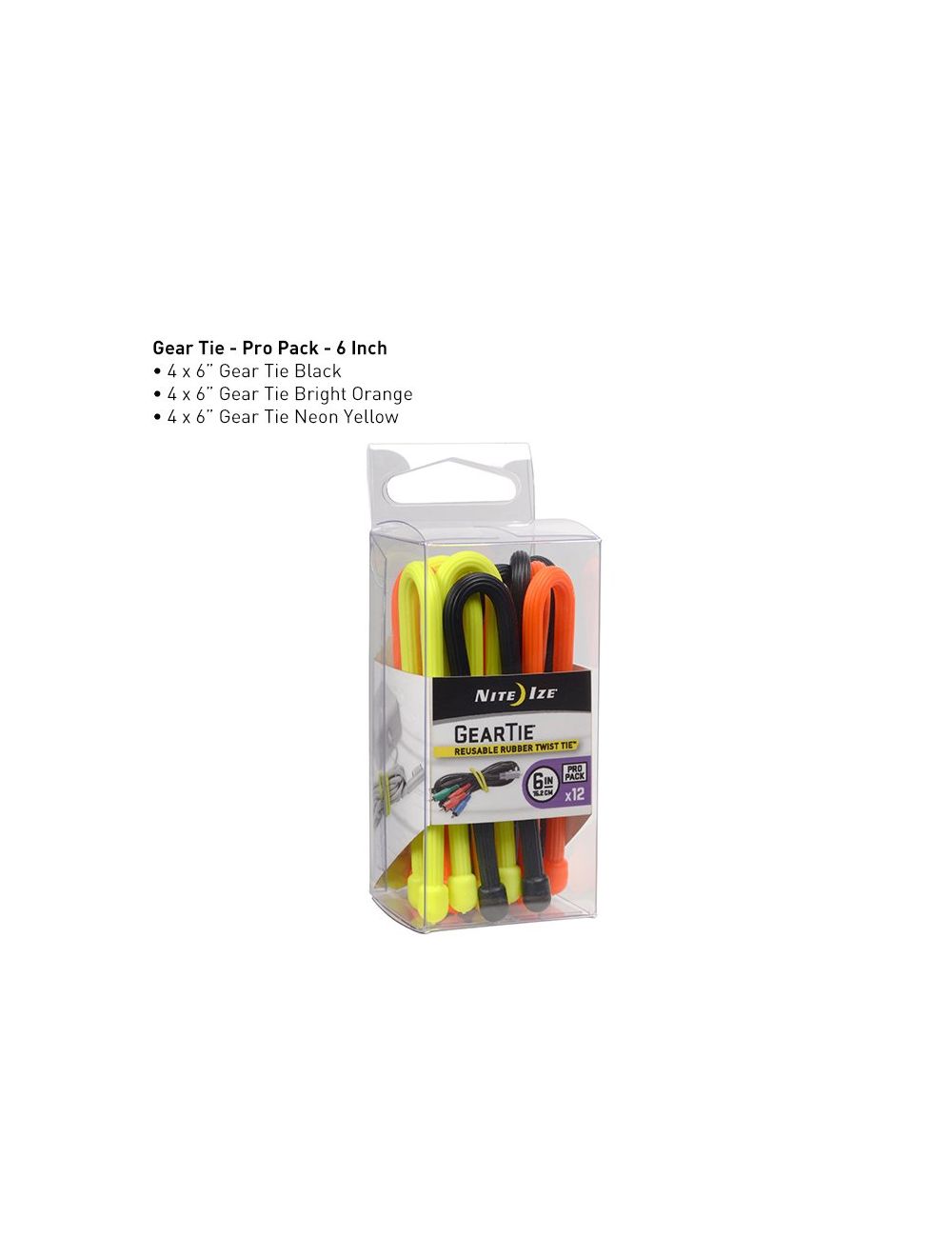 Gear Tie ProPack 6 - 12 Pack - Assorted Colors