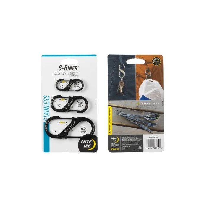 S-Biner Stainless Steel SlideLock - 3 Pack | NI-LSBC3PACK