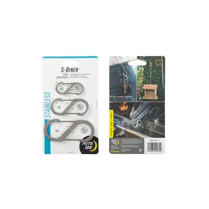 S-Biner Stainless Steel Dual Carabiner - 3 Pack | NI-SB234-03
