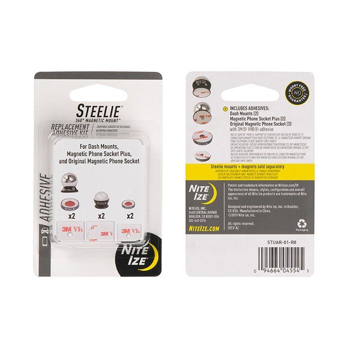 Steelie Replacement Adhesive Kit for Dash Mount + Phone Socket | NISTUAR-01-R8