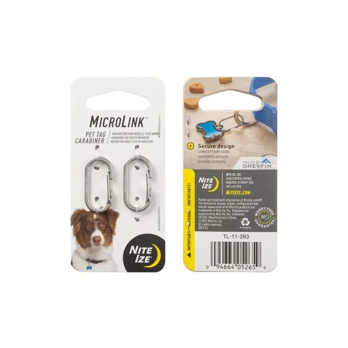 Microlink Pet Tag Carabiner - 2 Pack | NITL-11-2R3