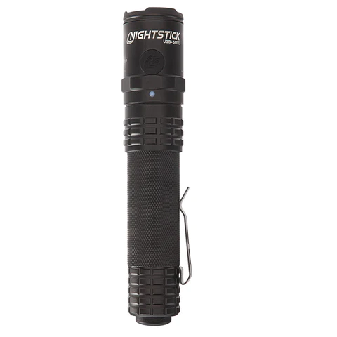 USB Dual-Light Tactical Flashlight - Black | NS-USB-588XL