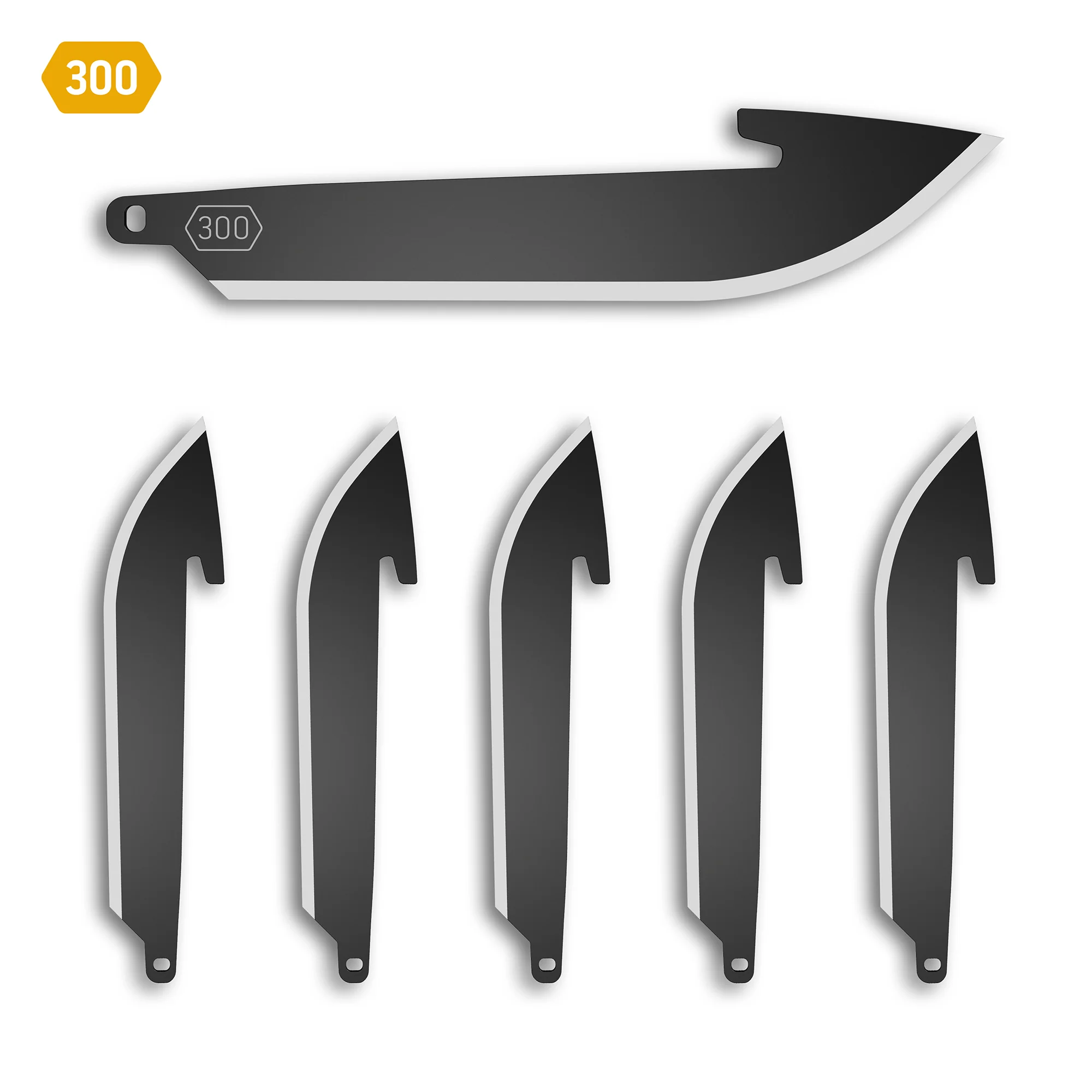 3 DROP-POINT BLADE PACK (Black, 6 Blades) | OE-RR30K-6C