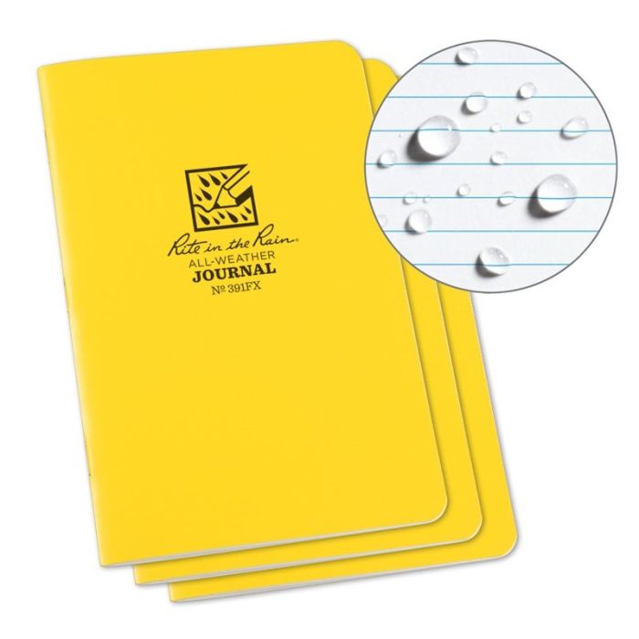 Fabrikoid Stapled Notebook - 4.625 x 7 Journal - 3 Pack