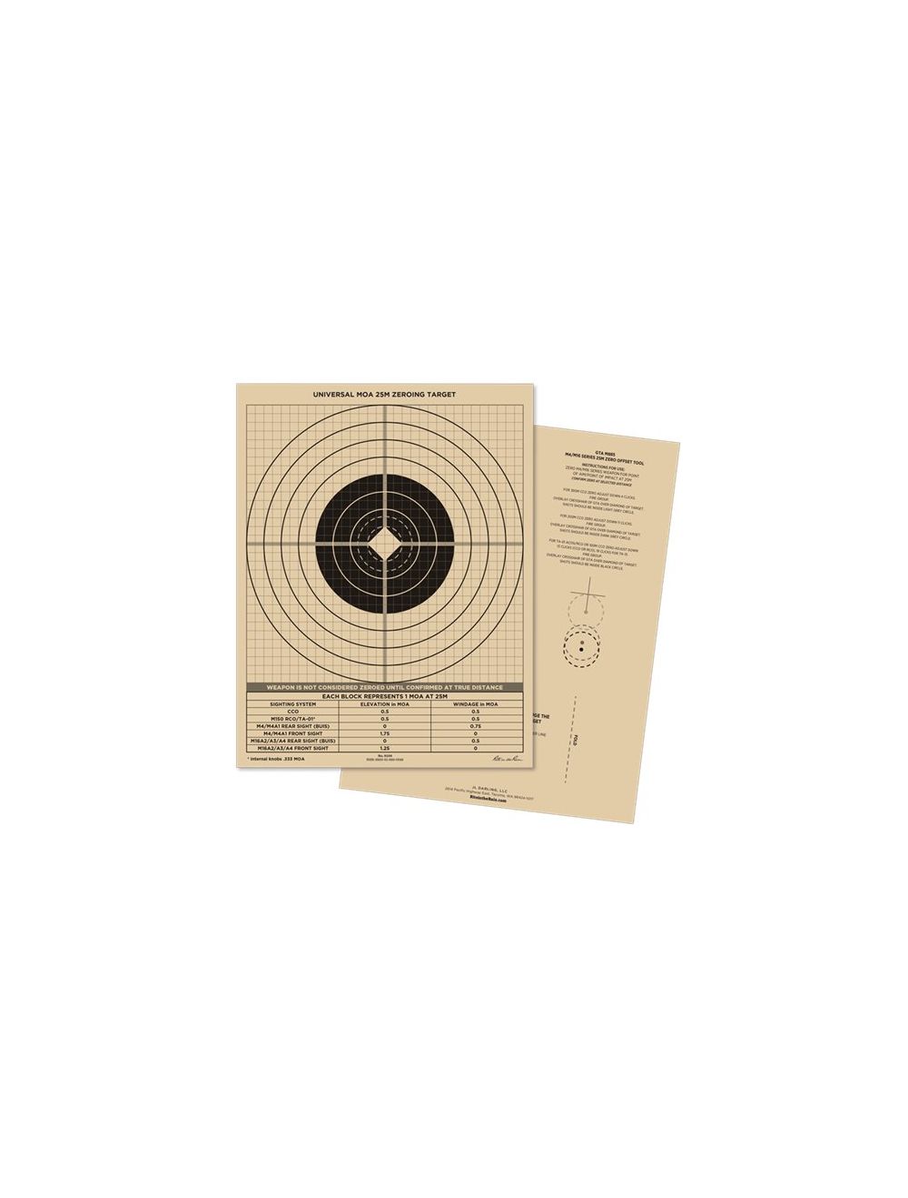All-Weather 25m Multipurpose Zeroing Target - Universal MOA - 100 Pack