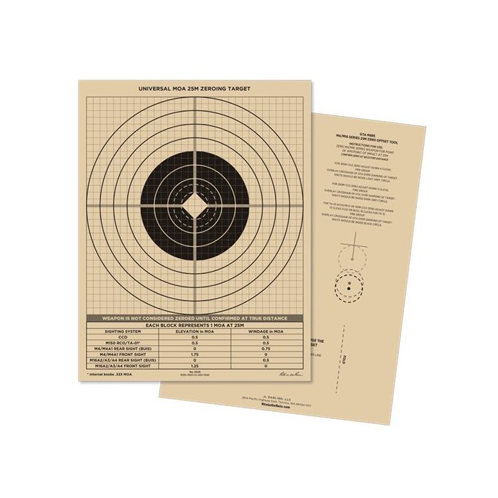All-Weather 25m Multipurpose Zeroing Target - Universal MOA - 100 Pack
