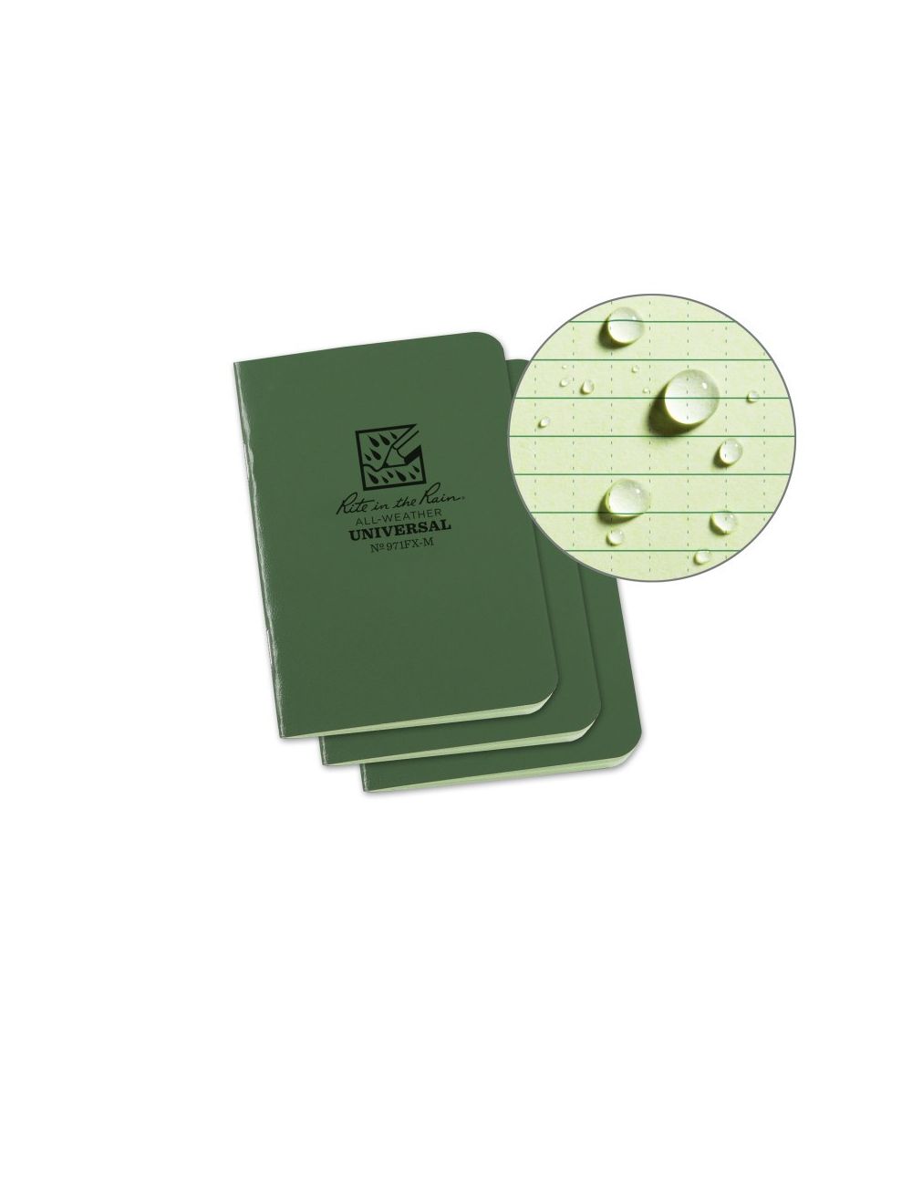 Fabrikoid Universal Mini Bound Book - 3.25 x 4.625 - Green - 3 Pack