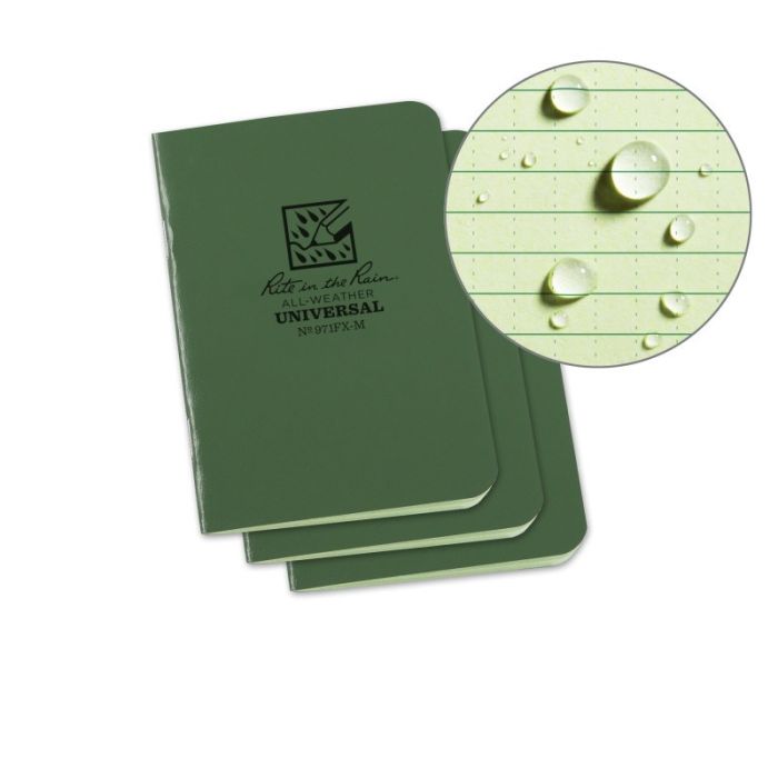 Fabrikoid Universal Mini Bound Book - 3.25 x 4.625 - Green - 3 Pack
