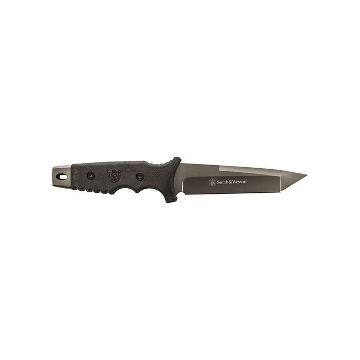 Fixed Blade Tanto 9Cr17 High Carbon Steel HL1 Rubber Handle w/Lanyard Hole and Ambidextrous Sheath