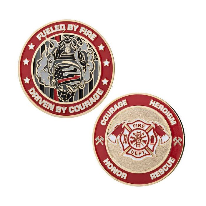 Firefighter's Thin Red Line Challenge Coin | TBL-COIN-TRL-FIRE-FUELED
