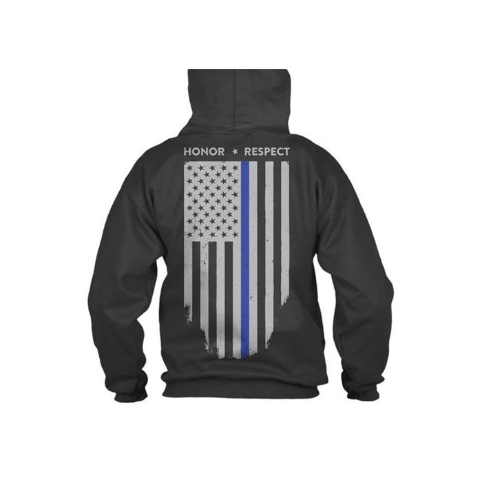 Hoodie - Honor/Respect, Thin Blue Line Flag | TBL-Honor&RespectHoodie