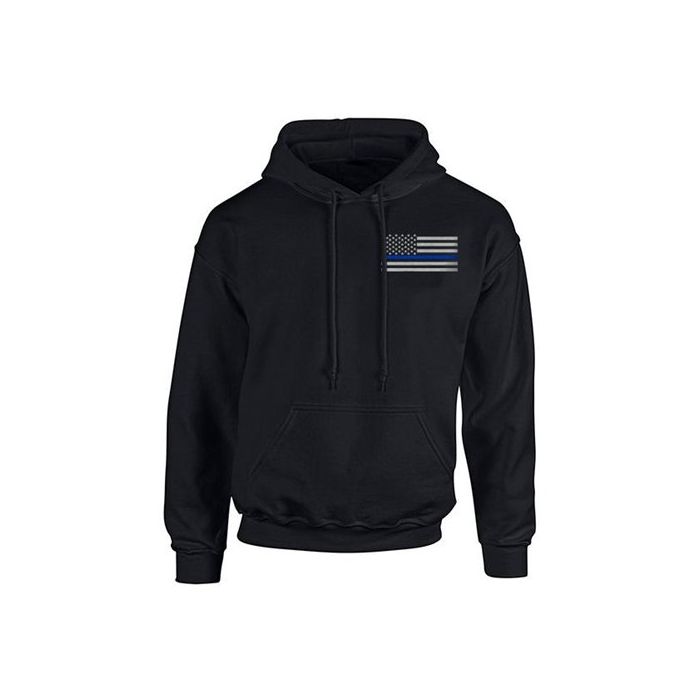Hoodie - Thin Blue Line American Flag | TBL-H-SM-Logo
