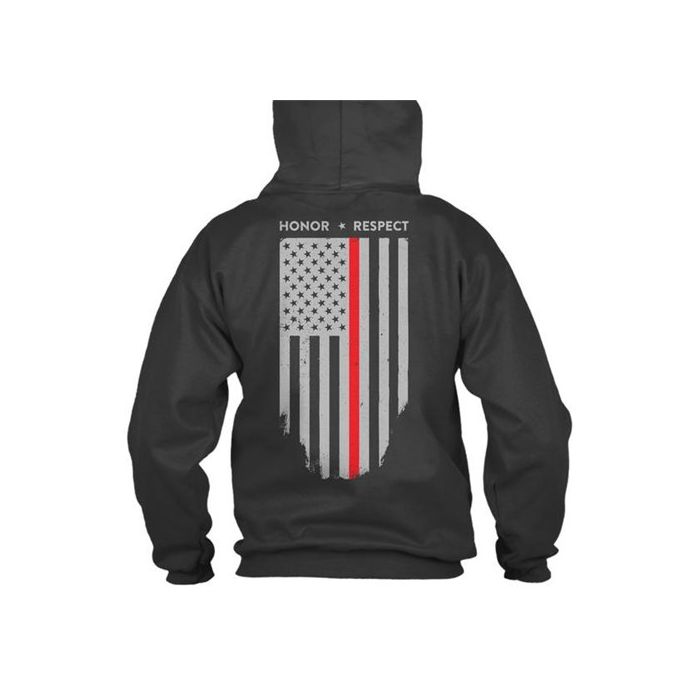Hoodie - Thin Red Line American Flag Honor & Respect | TBL-TRL-Honor&Respect-Hoodie