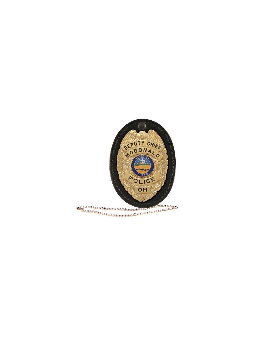 Oval Badge Holder, Hook And Loop Closure