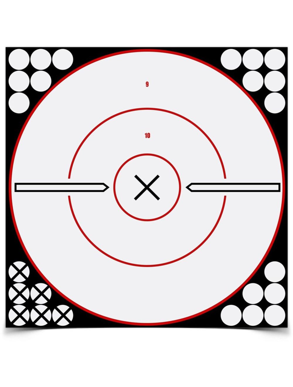 Shoot-N-C 12 Inch White / Black X Bull's-Eye, 5 Targets - 120 Pasters