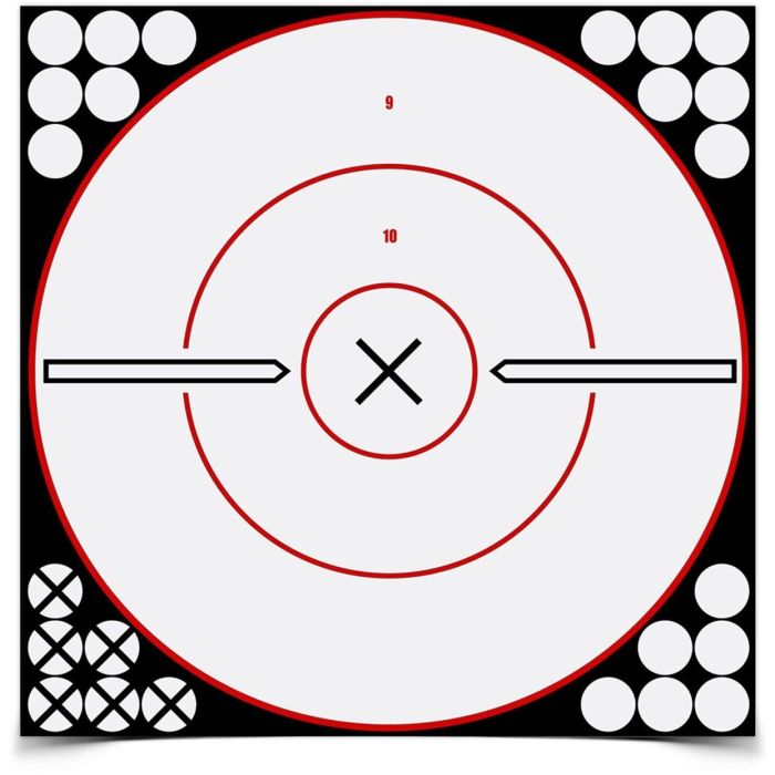 Shoot-N-C 12 Inch White / Black X Bull's-Eye, 5 Targets - 120 Pasters