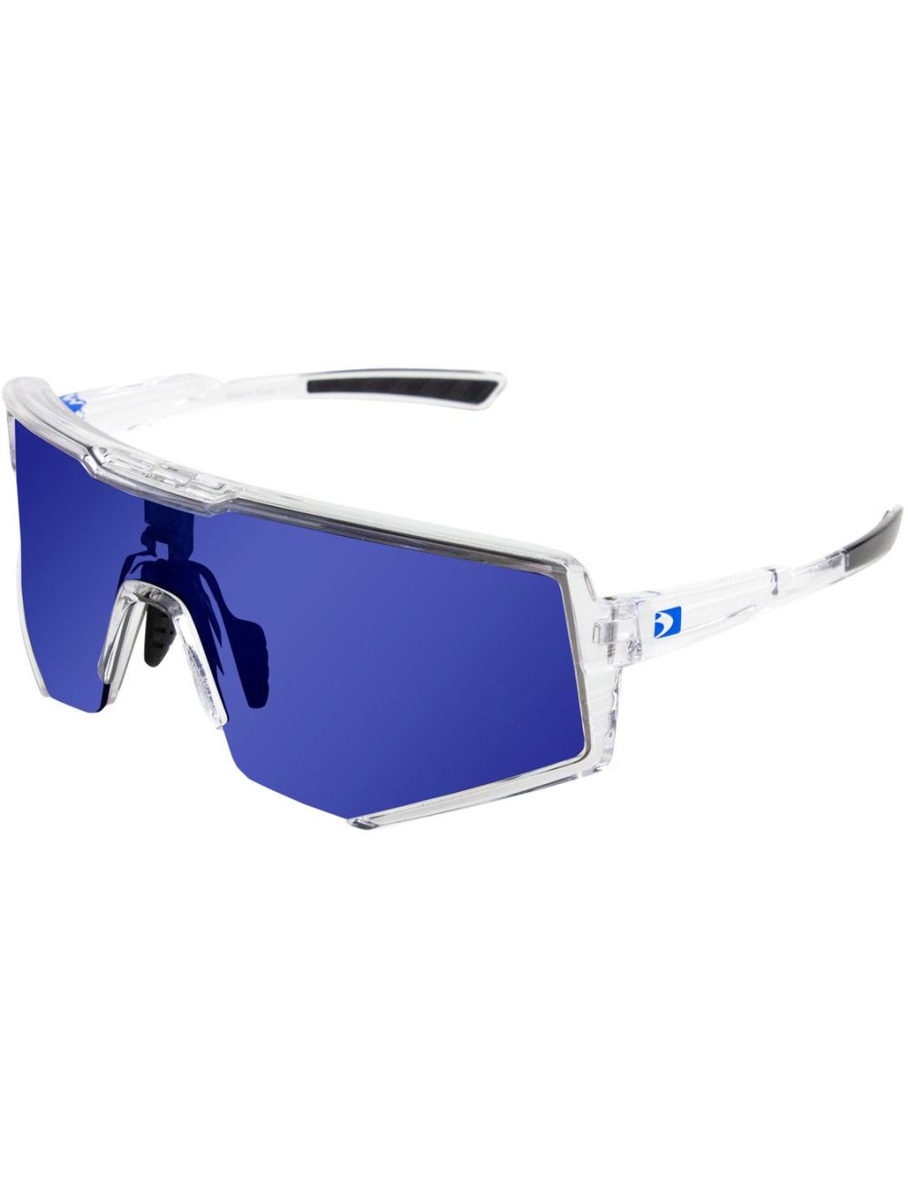 Sprocket Sunglasses - Crystal Clear Frame w/ Blue Mirror Lens