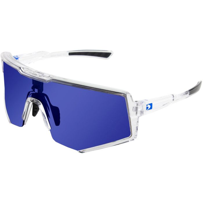 Sprocket Sunglasses - Crystal Clear Frame w/ Blue Mirror Lens