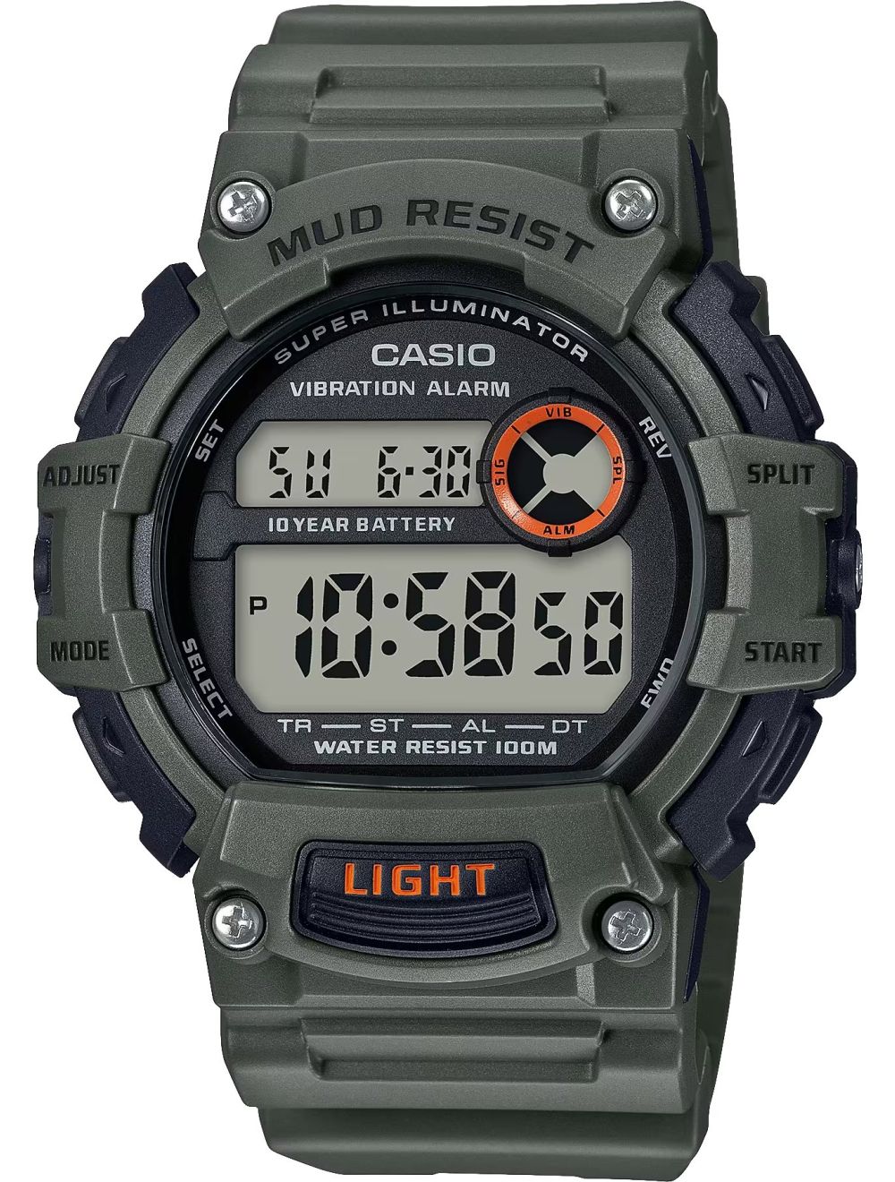 Mud-Resistant Digital Watch w/ Vibration Alarm