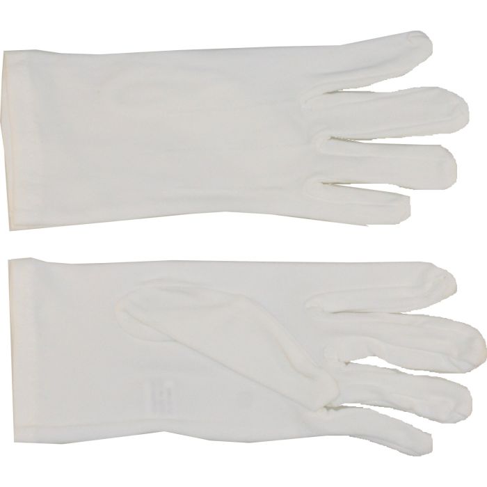 Parade Slip-On Gloves - Nylon Stretch w/ Raised Pointing - White