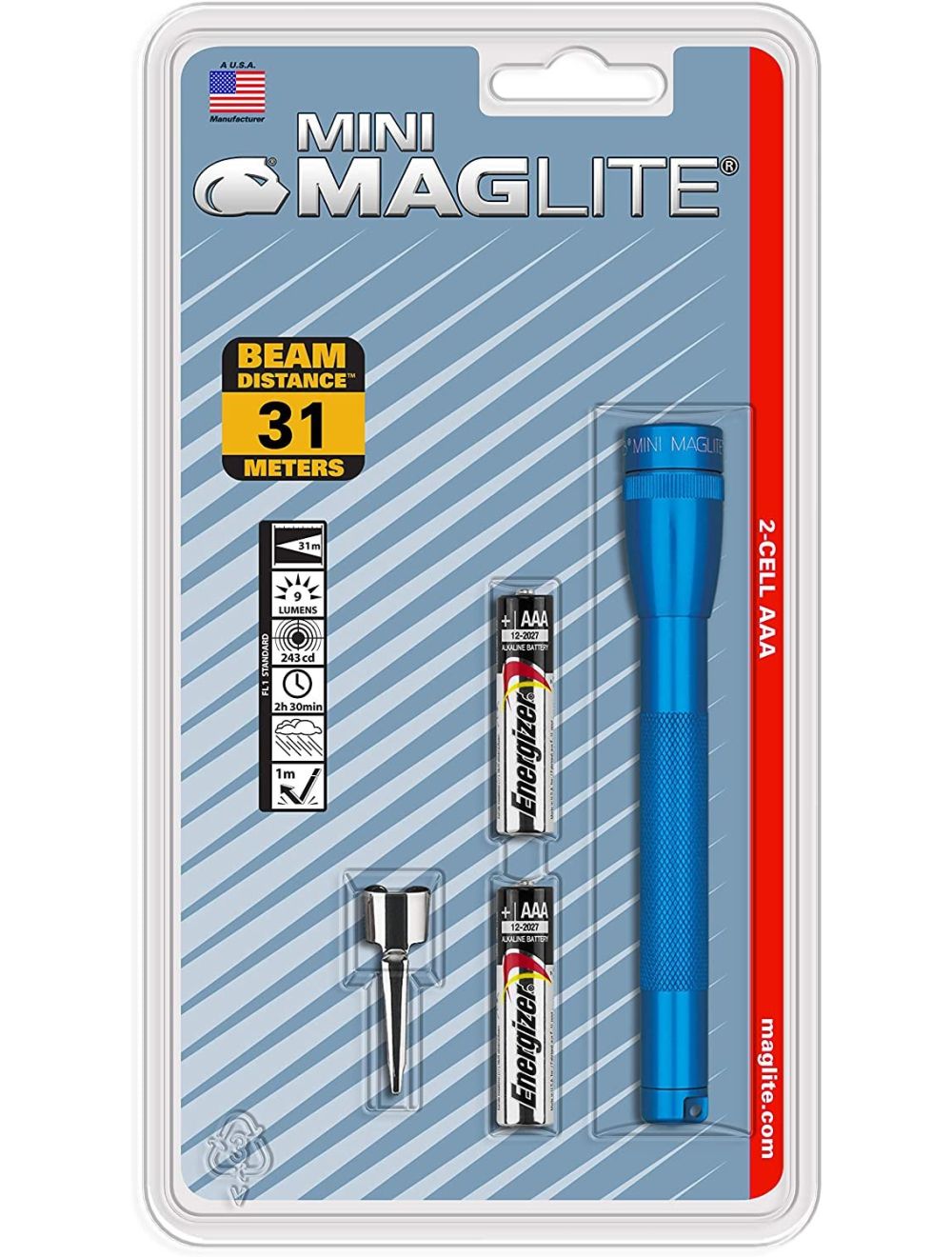 SP22 Mini Maglite 2 AAA-Cell LED Flashlight w/ Pocket Clip