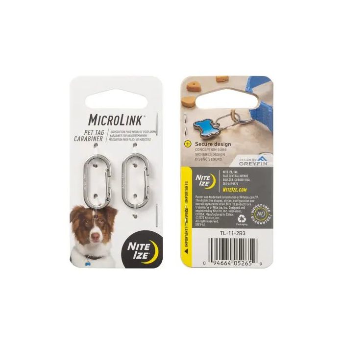 Microlink Pet Tag Carabiner - 2 Pack