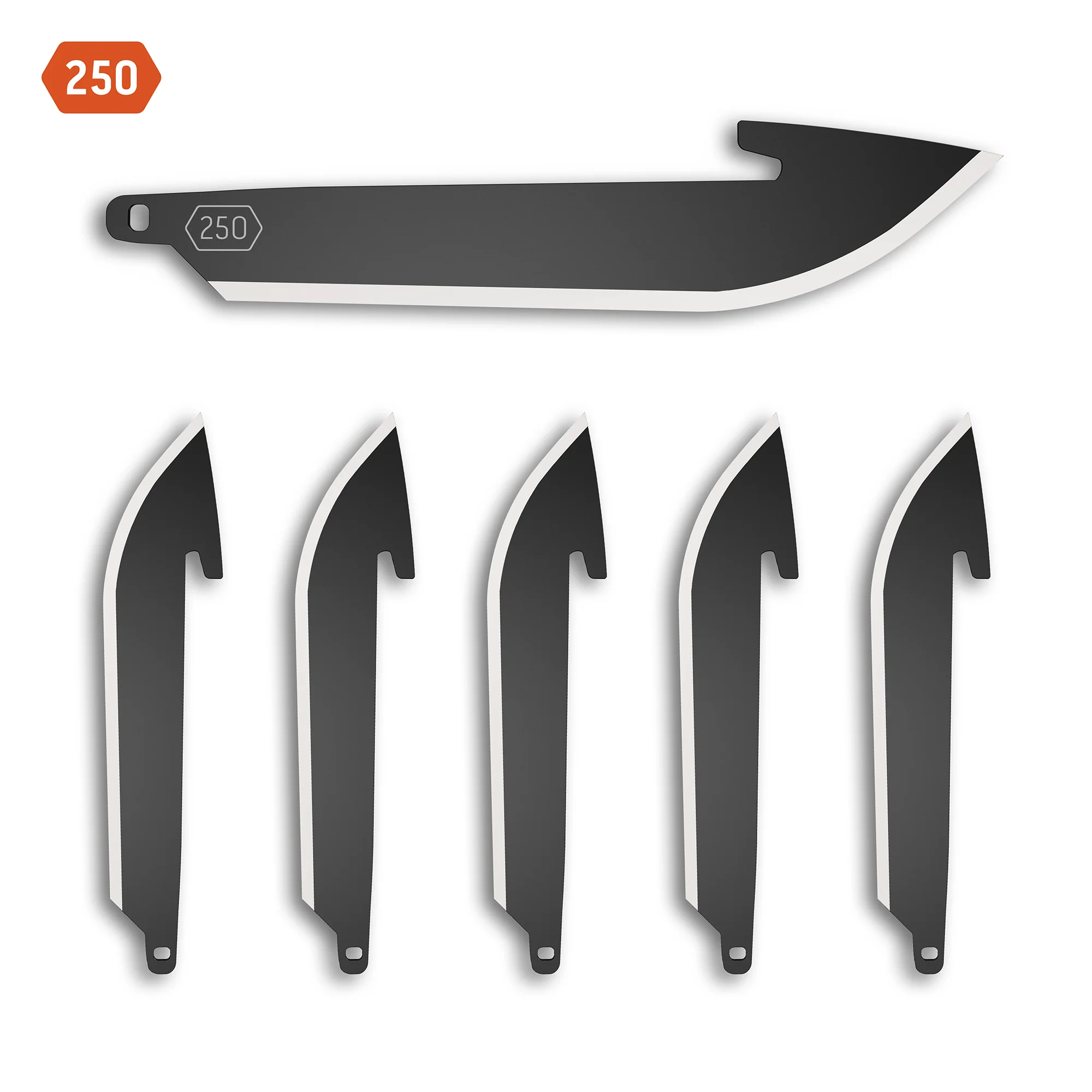 2.5 DROP-POINT BLADE PACK (Black, 6 Blades) | OE-RR25K-6C