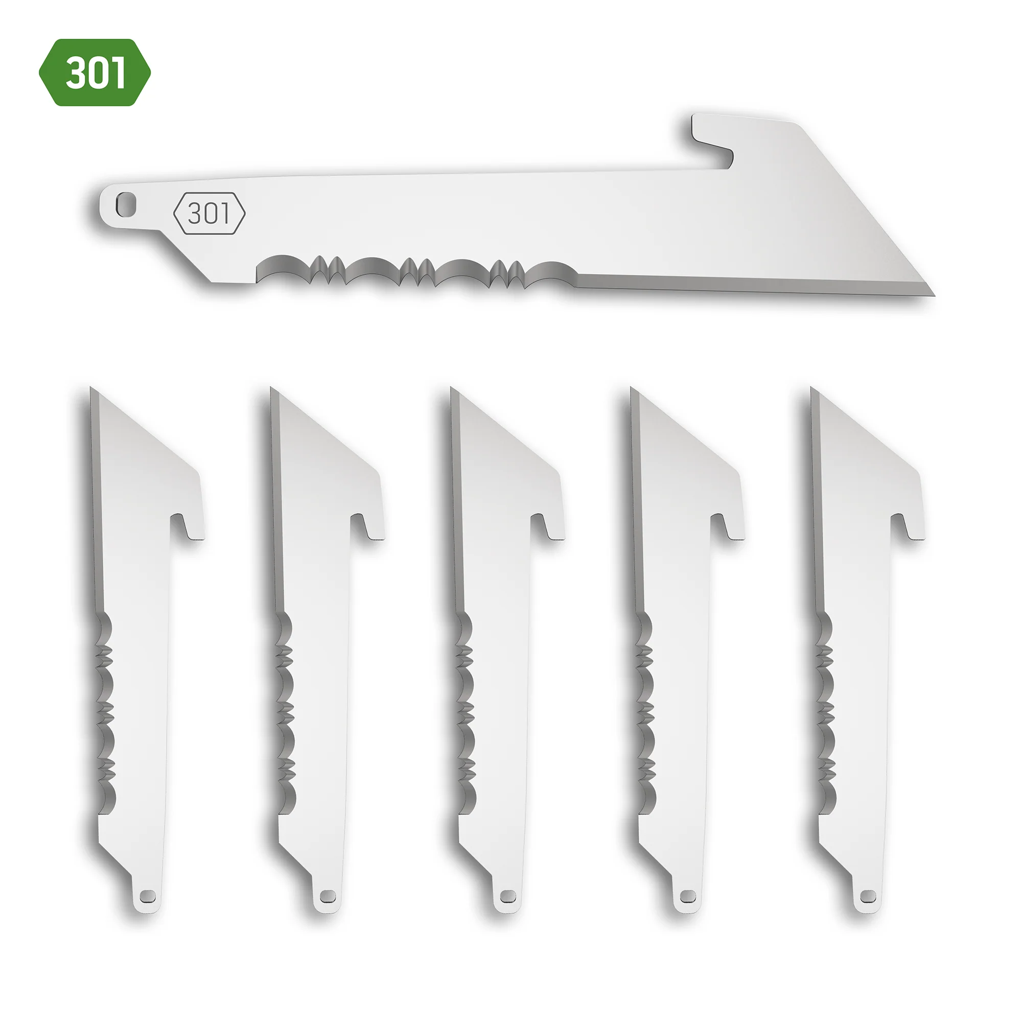 3 UTILITY W/ SERRATIONS BLADE PACK (Black, 6 Blades) | OE-RRUS30-6C