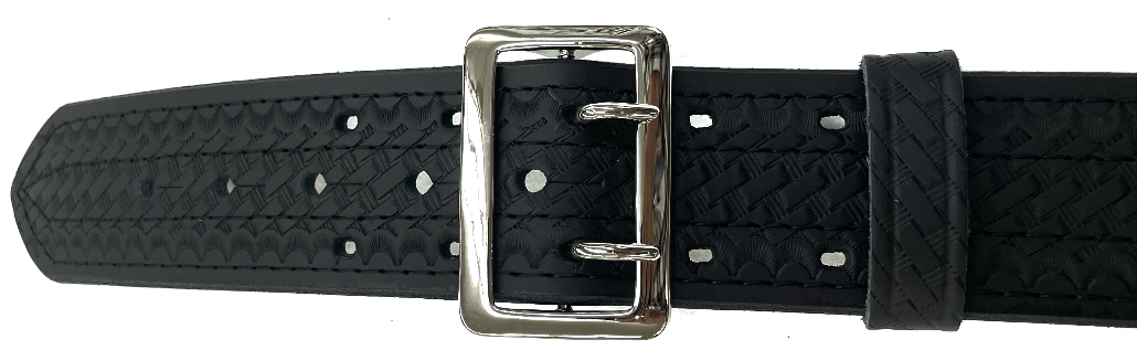 2.25'' 4 Row Stitching Sam Browne Leather Belt w/ Chrome Buckle | PFT8001