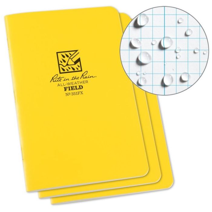 Field-Flex Stapled Notebook - 3 Pack Yellow