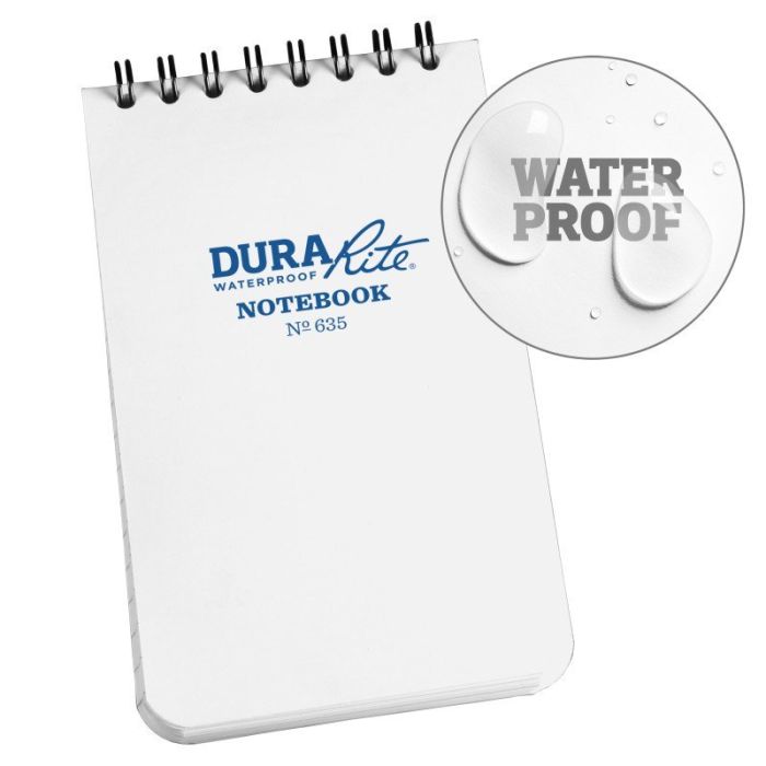 Waterproof Durarite Top Spiral Notebook - 3 x 5