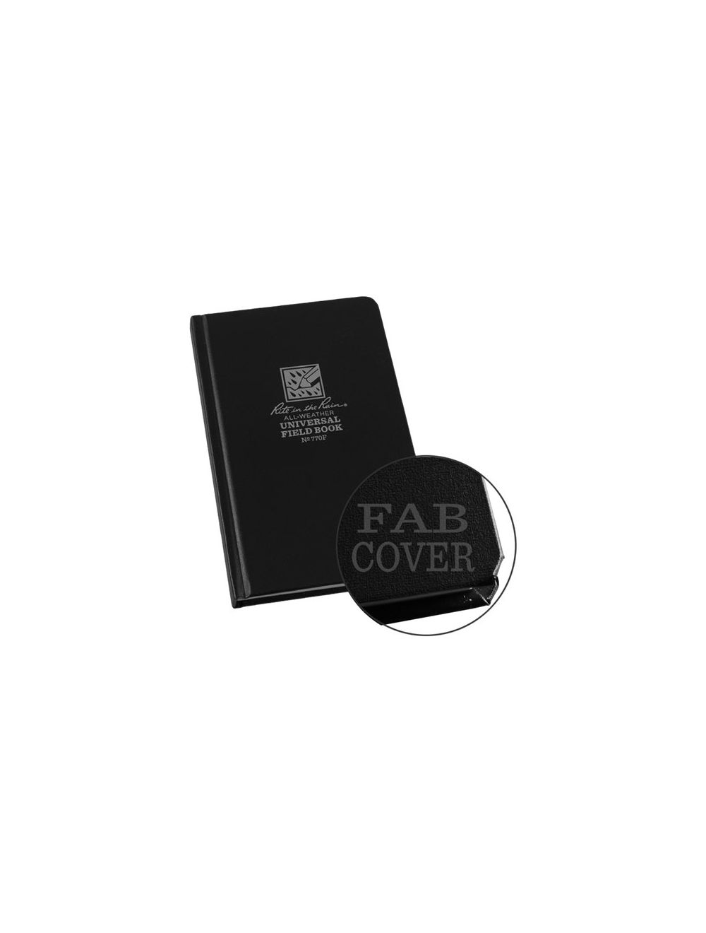 Fabrikoid Hard Cover Notebook - Black (4.75'' x 7.5'')