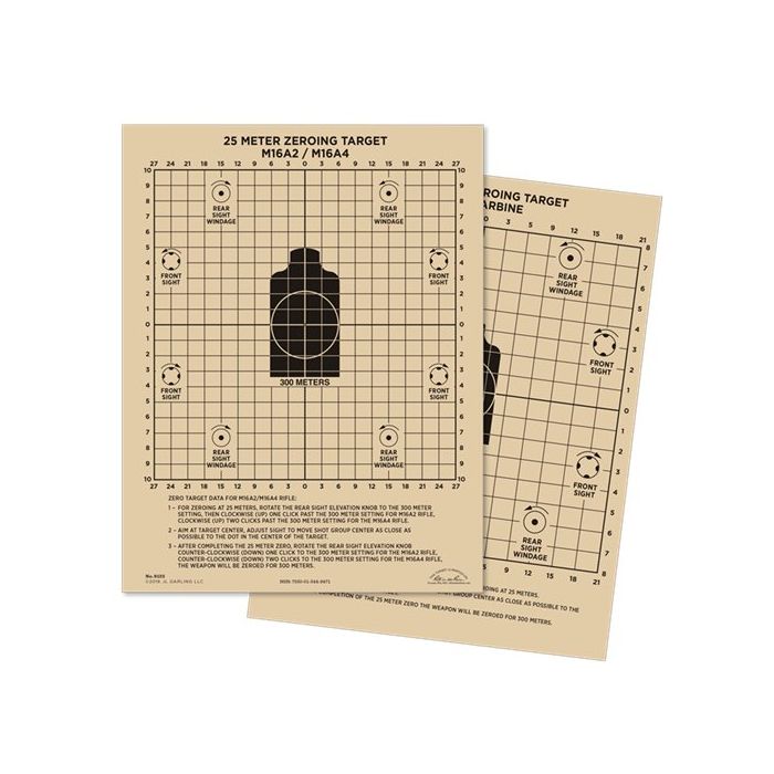 25m Zeroing Target - M16A2, M16A4, M4 Carbine