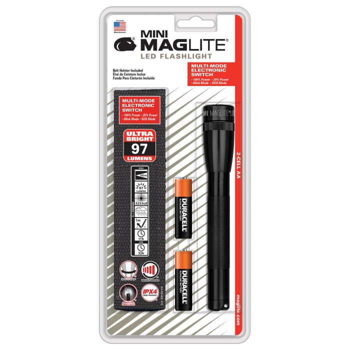 SP22 Mini Maglite 2 AA-Cell LED Flashlight w/ Holster