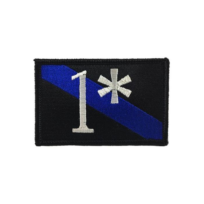 1 Asterisk - Thin Blue Line, 2 x 3 Inches, Velcro