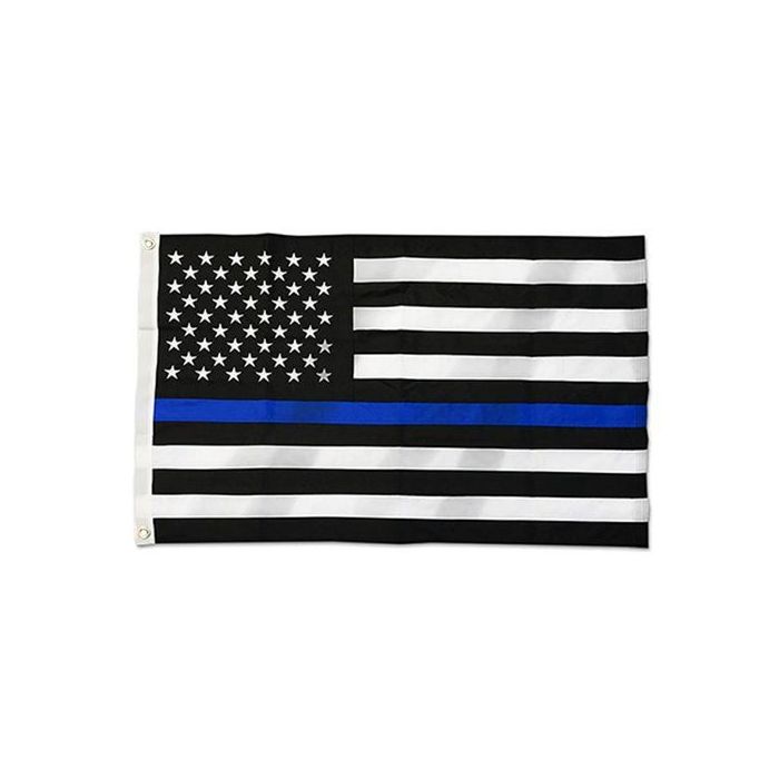 Durasleek Thin Blue Line American Flag, Sewn & Embroidered