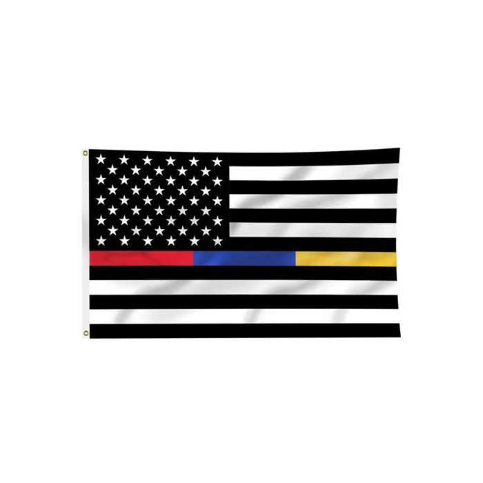 Thin Blue Line American Flag with Grommets